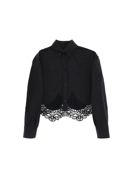 Cropped Shirt With Macrame Lace Insert BURBERRY JOHN JULIA.