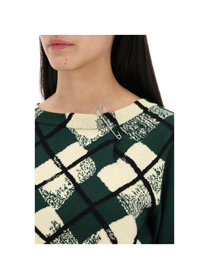 BURBERRY-Cropped Diamond Pattern Sweater-JOHN JULIA