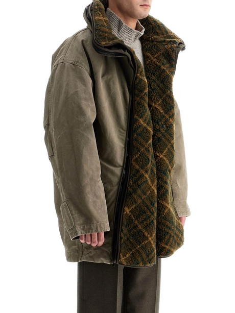 Detachable Plaid Cotton Parka Jacket-Burberry-JOHN JULIA