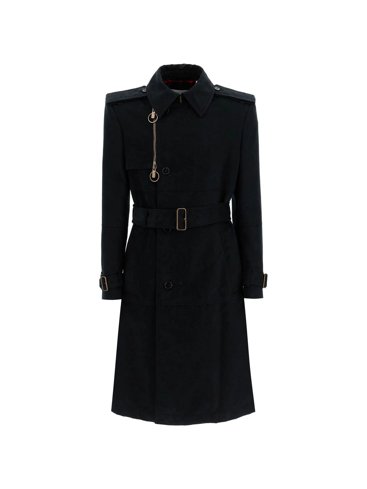 Double-Breasted Moleskin Trench Coat-Burberry-JOHN JULIA