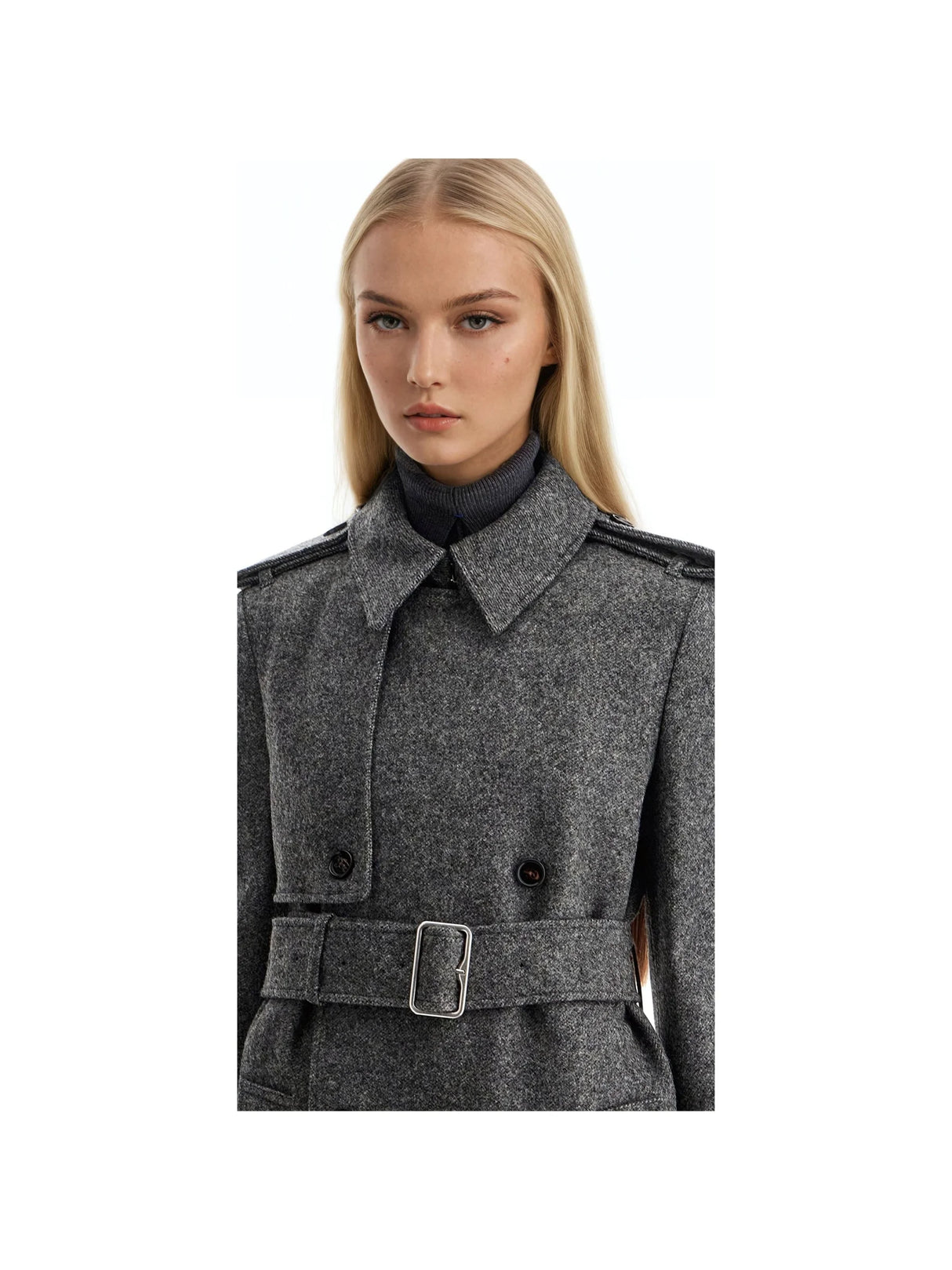 BURBERRY-Double Breasted Wool Trench Coat -JOHN JULIA.