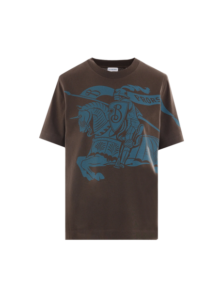 Equestrian Knight Print Cotton T-shirt-BURBERRY-JOHN JULIA