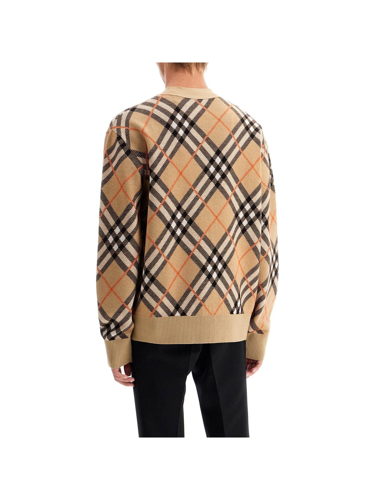 BURBERRY-Ered Wool And Mohair Cardigan Sweater-JOHN JULIA