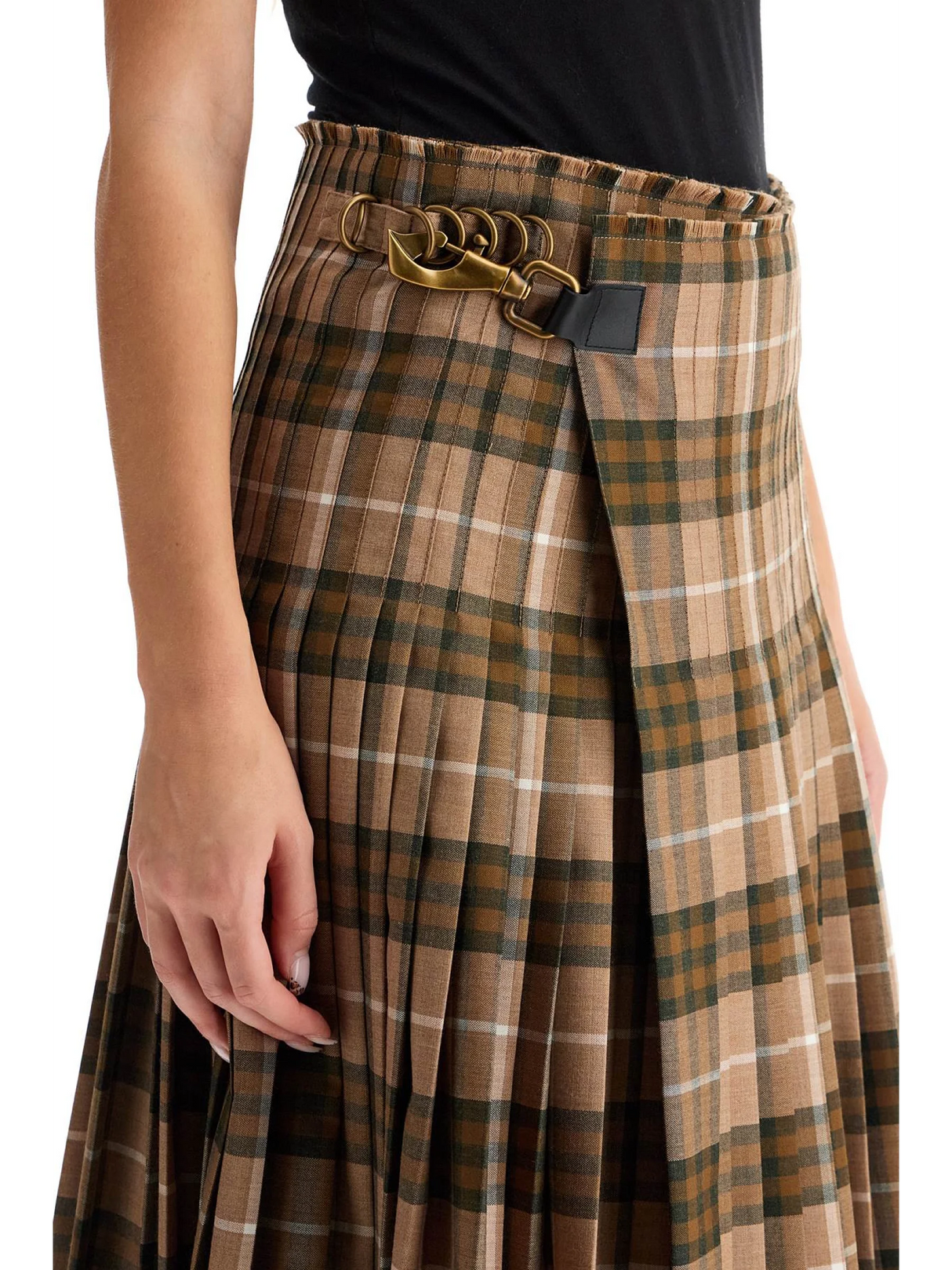 Ered Tartan Wool Maxi Skirt-Burberry-JOHN JULIA