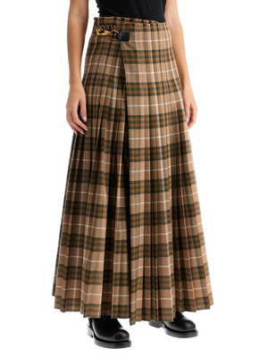 Ered Tartan Wool Maxi Skirt-Burberry-JOHN JULIA