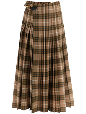 Ered Tartan Wool Maxi Skirt-Burberry-JOHN JULIA