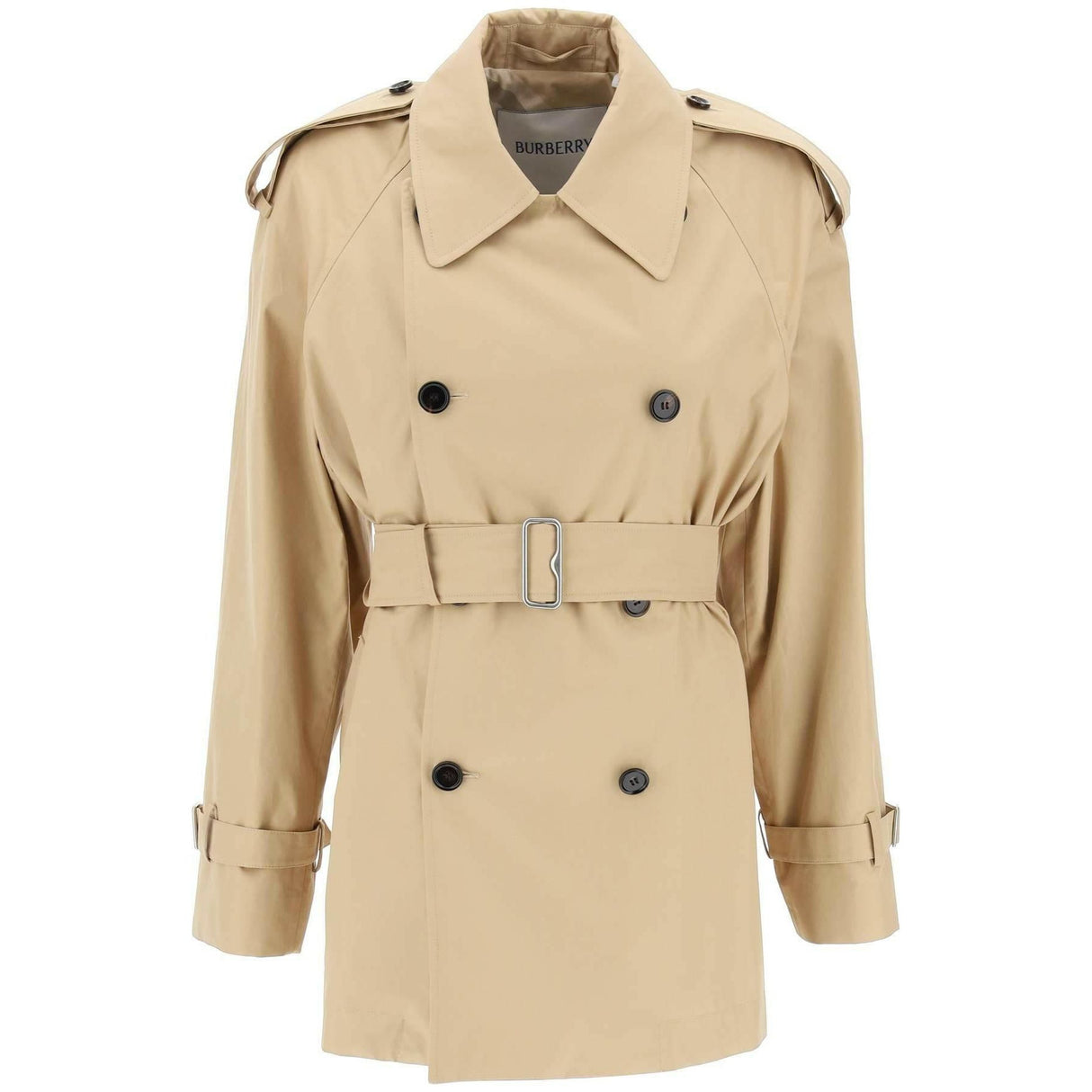 Flax Beige Organic Cotton Midi Trench Coat BURBERRY JOHN JULIA.