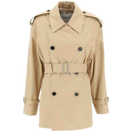 Flax Beige Organic Cotton Midi Trench Coat BURBERRY JOHN JULIA.