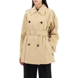 Flax Beige Organic Cotton Midi Trench Coat BURBERRY JOHN JULIA.