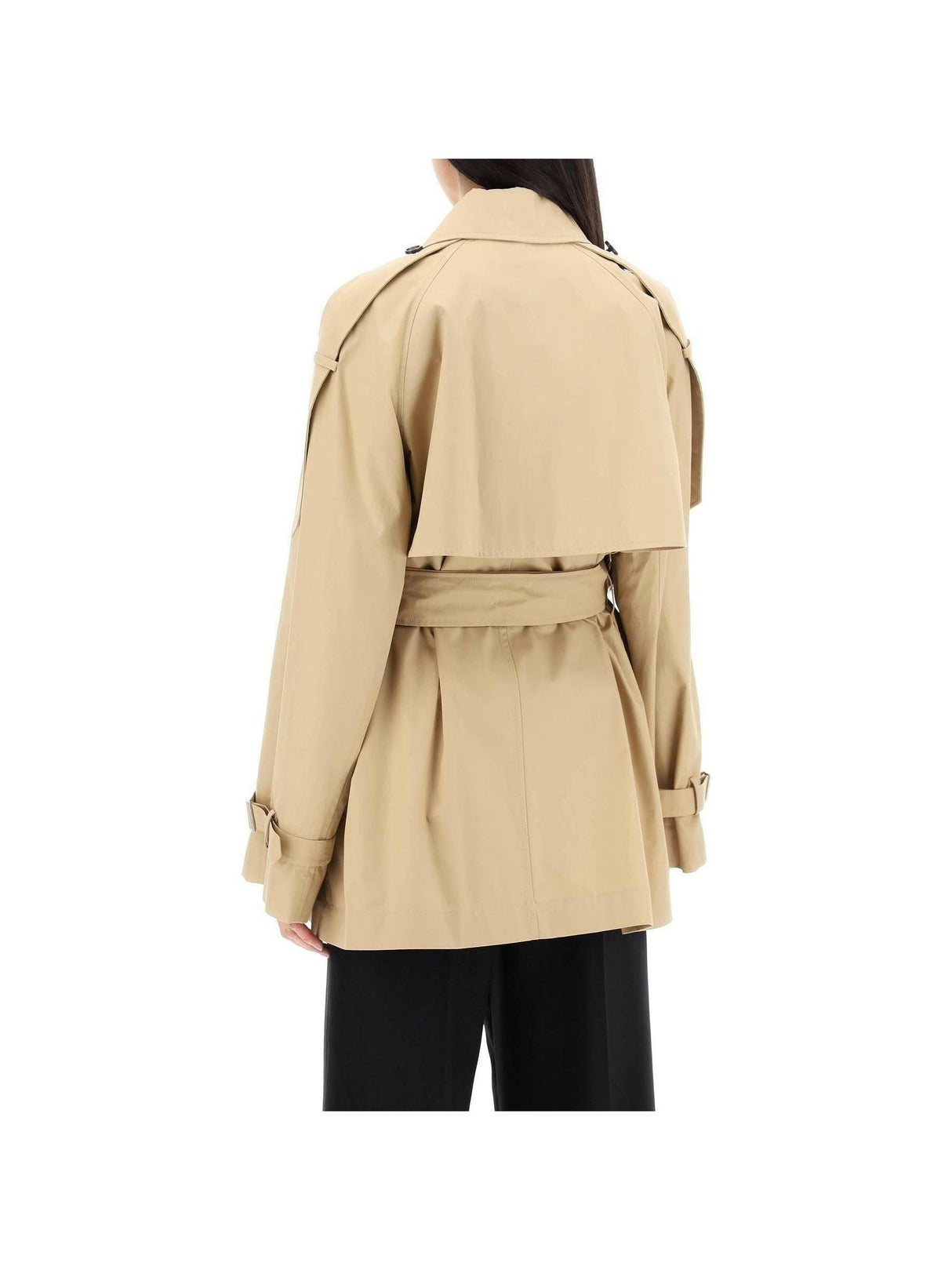 Flax Beige Organic Cotton Midi Trench Coat BURBERRY JOHN JULIA.