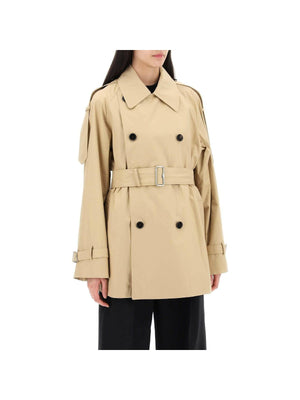 Flax Beige Organic Cotton Midi Trench Coat BURBERRY JOHN JULIA.