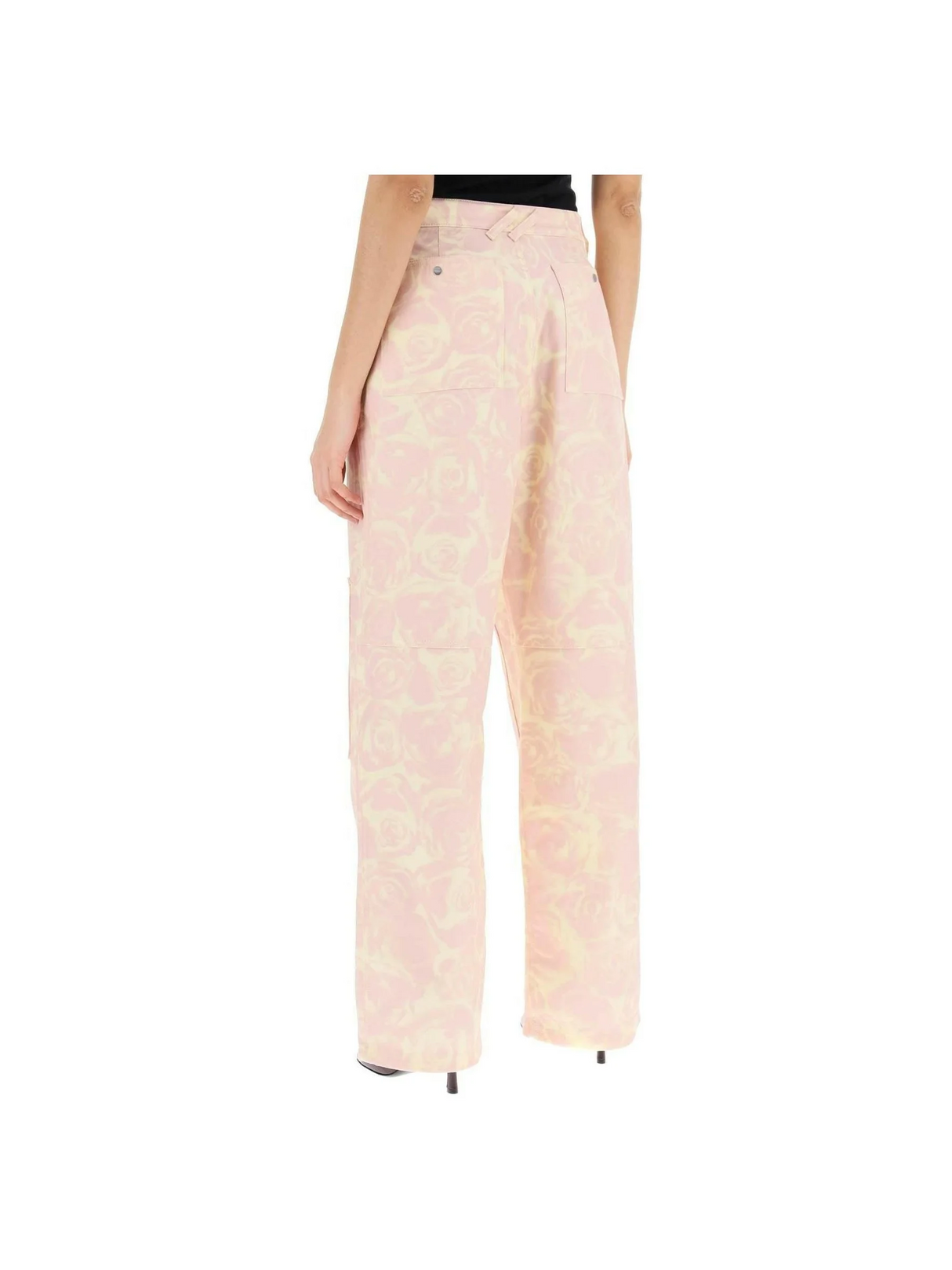 Floral Cotton Workwear Style Pants BURBERRY JOHN JULIA.