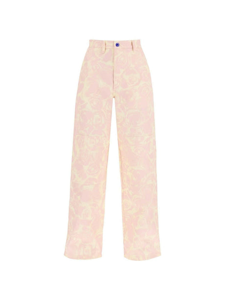 Floral Cotton Workwear Style Pants BURBERRY JOHN JULIA.