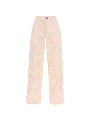 Floral Cotton Workwear Style Pants BURBERRY JOHN JULIA.