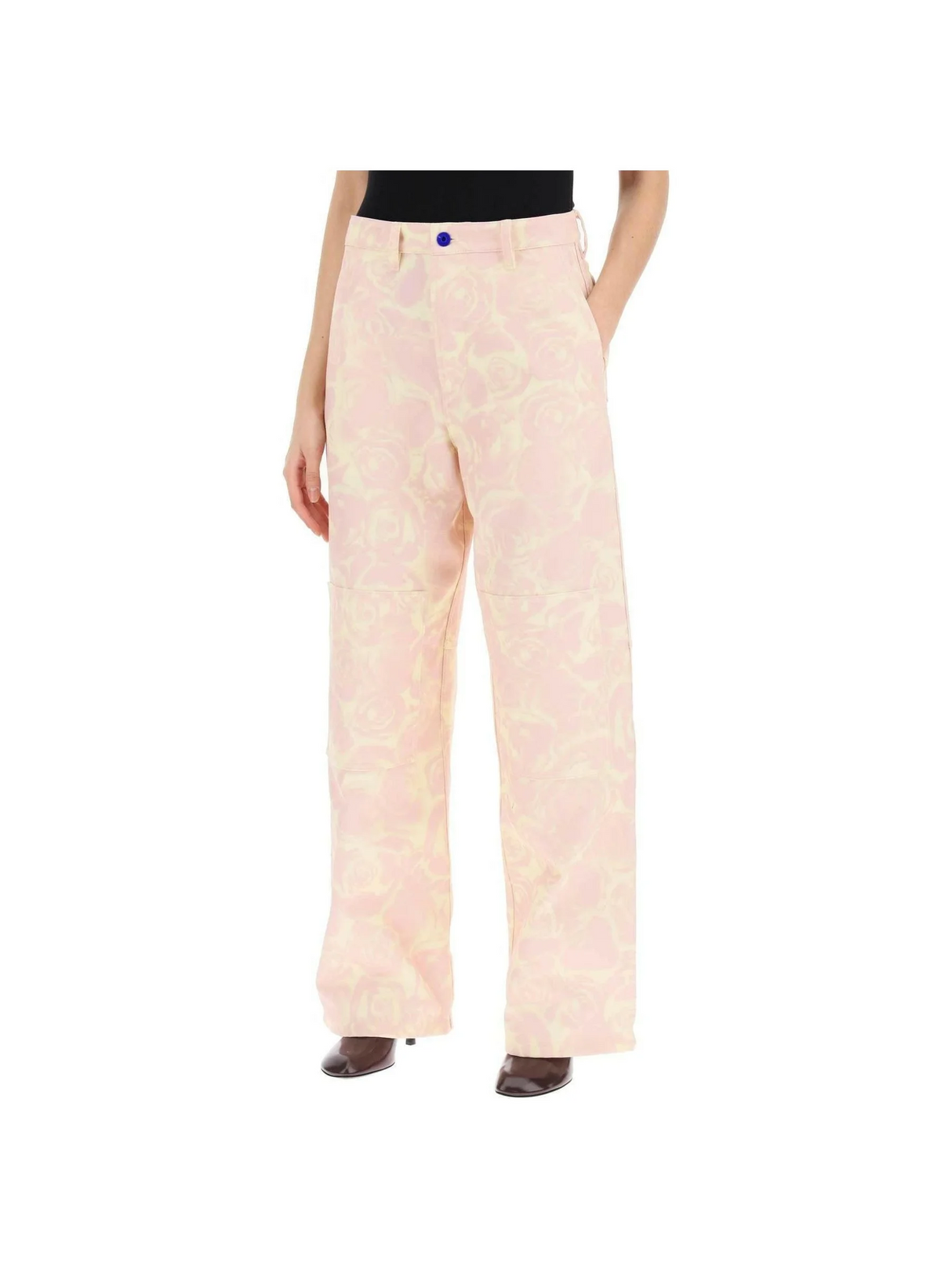 Floral Cotton Workwear Style Pants BURBERRY JOHN JULIA.