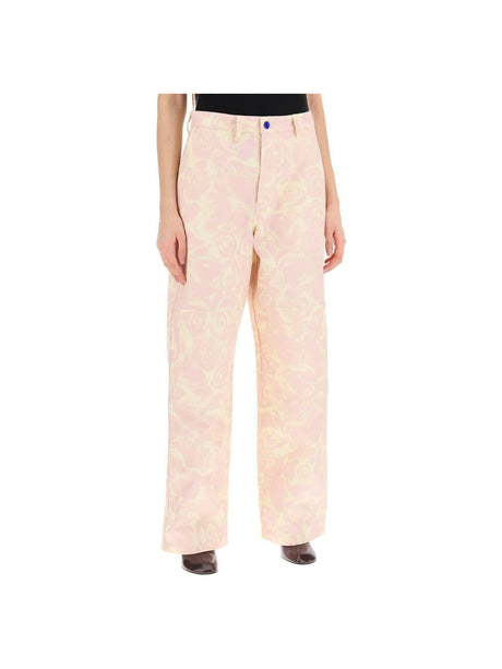 Floral Cotton Workwear Style Pants BURBERRY JOHN JULIA.