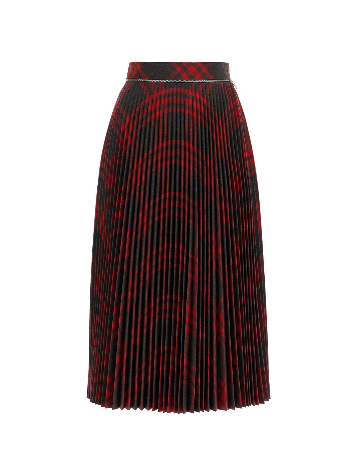 Folded Pleat Check Midi Skirt - 2 - Women > Clothing > Skirts > Midi