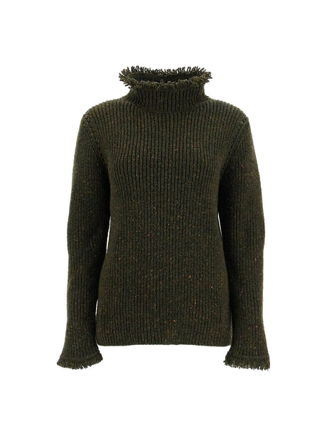 Fringe Ribbed Wool Sweater-Burberry-JOHN JULIA