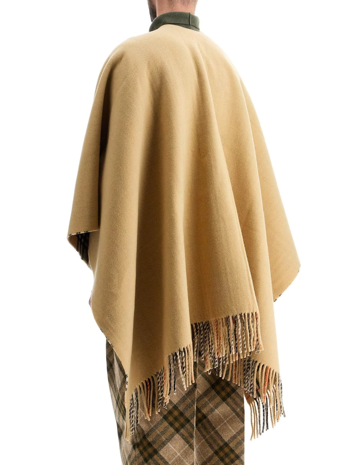 Wool Cape With Fringes