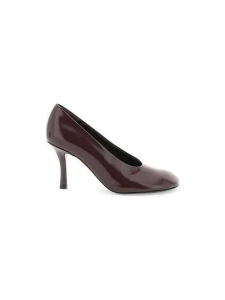 Glossy Leather Baby Pumps BURBERRY JOHN JULIA.