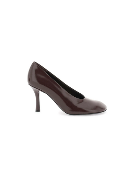 Glossy Leather Baby Pumps BURBERRY JOHN JULIA.