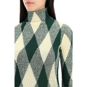 High Neck Pullover With Diamond Pattern BURBERRY JOHN JULIA.