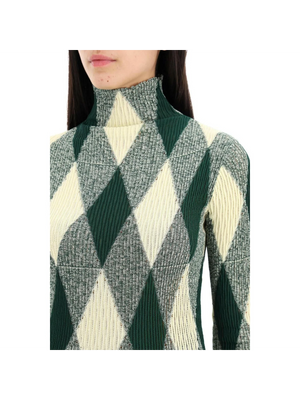 High Neck Pullover With Diamond Pattern BURBERRY JOHN JULIA.