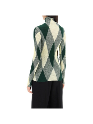 High Neck Pullover With Diamond Pattern BURBERRY JOHN JULIA.