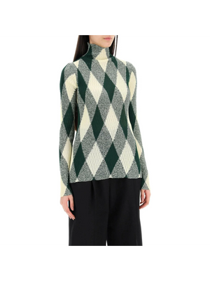 High Neck Pullover With Diamond Pattern BURBERRY JOHN JULIA.