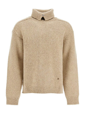 BURBERRY-High-neck Wool And Cashmere Pullover Sweater-JOHN JULIA