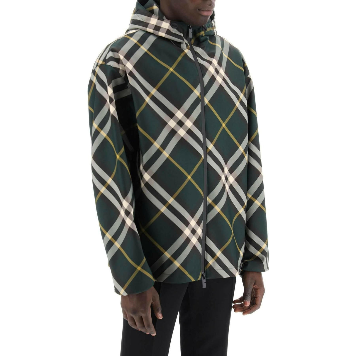 Ivy Green Check Hooded Lightweight Jacket BURBERRY JOHN JULIA.