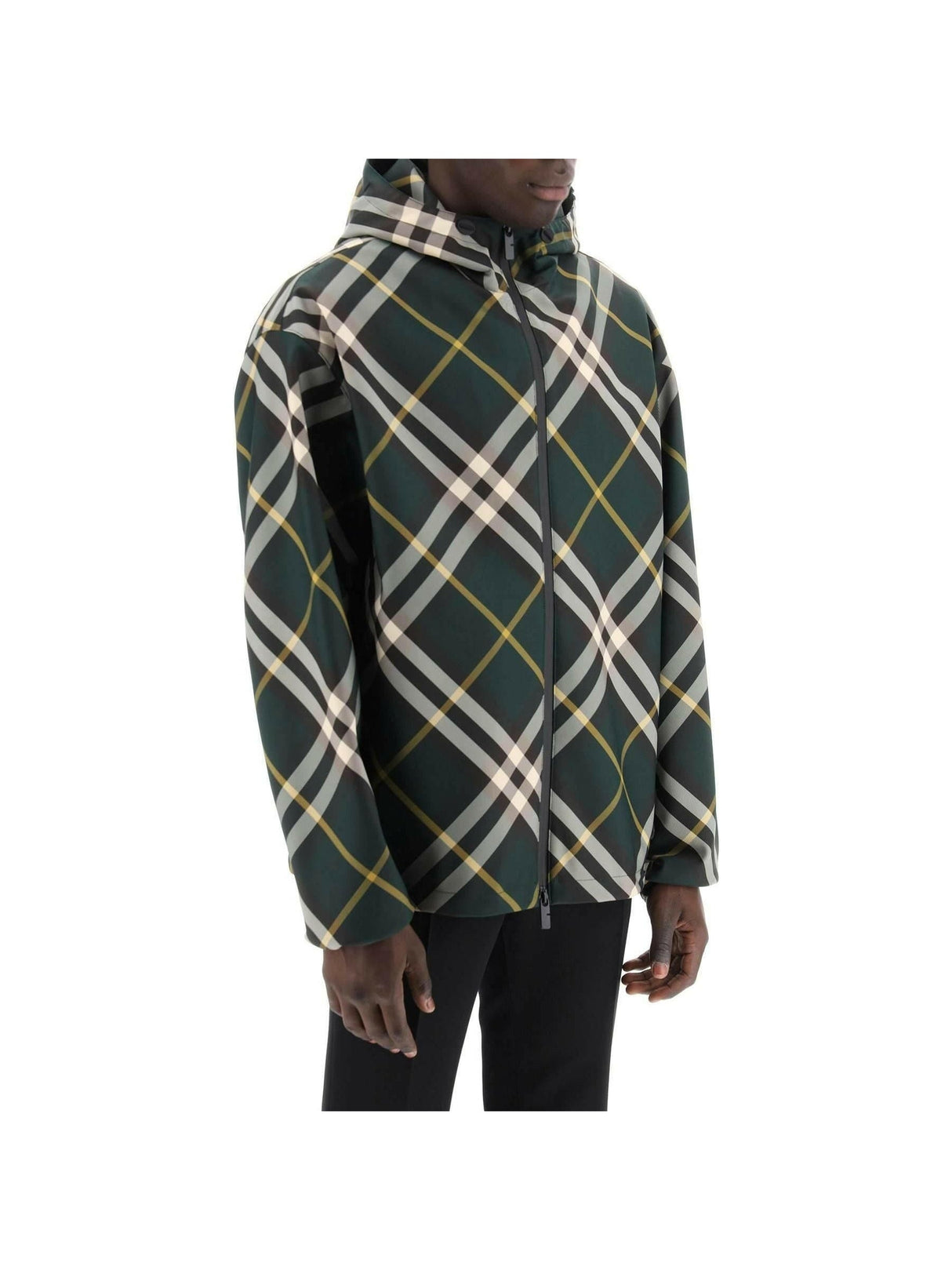 Ivy Green Check Hooded Lightweight Jacket BURBERRY JOHN JULIA.