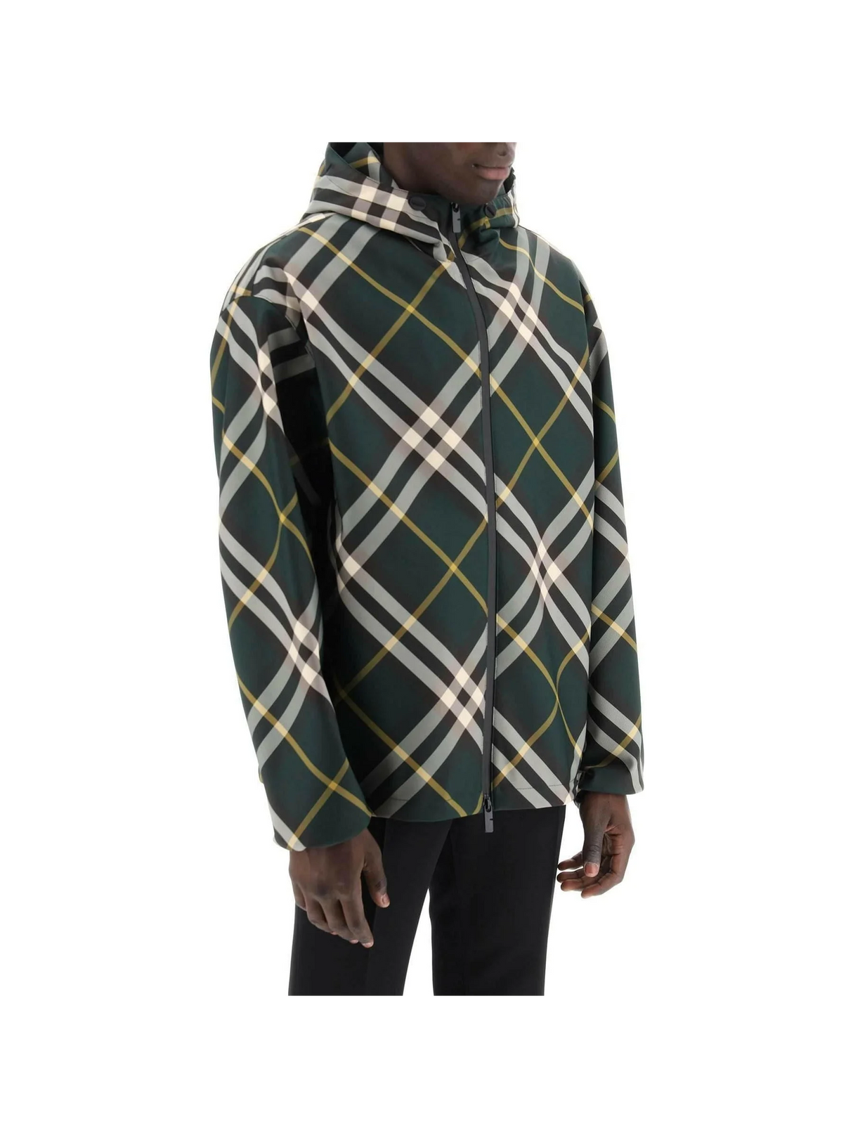 Ivy Green Check Hooded Lightweight Jacket BURBERRY JOHN JULIA.