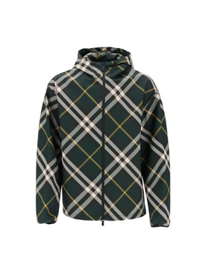 Ivy Green Check Hooded Lightweight Jacket BURBERRY JOHN JULIA.