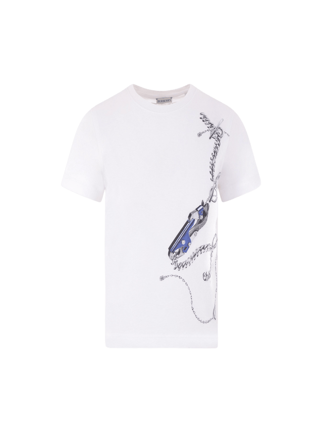 Knight Print Cotton T-shirt-BURBERRY-JOHN JULIA