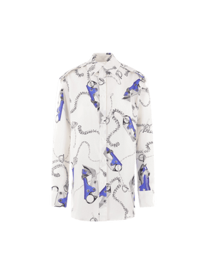 Knight Print Silk Shirt-BURBERRY-JOHN JULIA