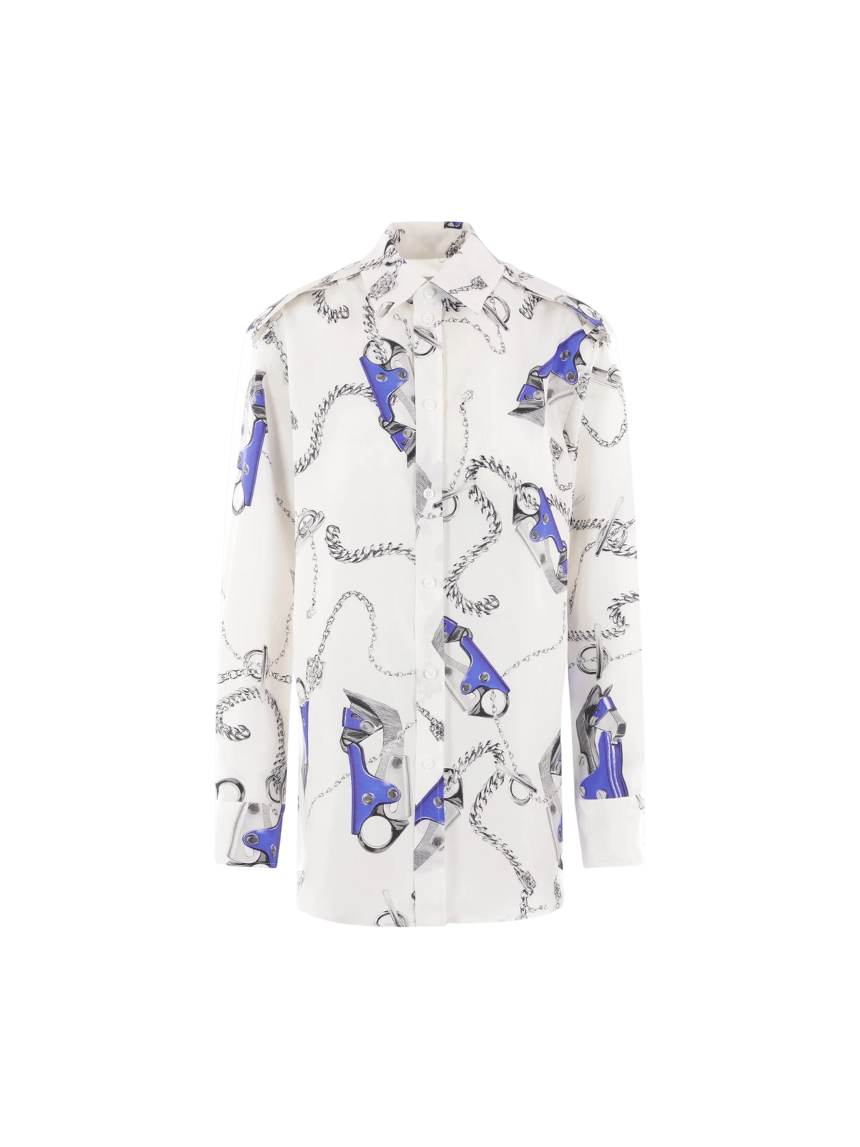 Knight Print Silk Shirt-BURBERRY-JOHN JULIA