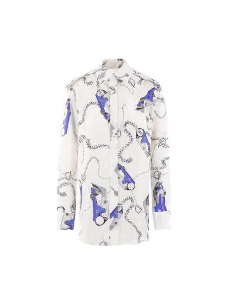 Knight Print Silk Shirt-BURBERRY-JOHN JULIA