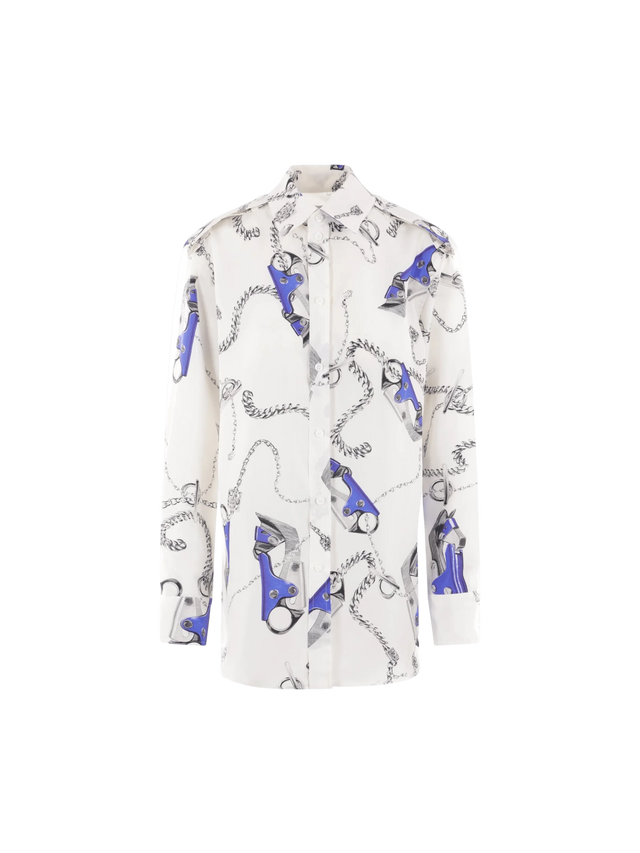 Knight Print Silk Shirt-BURBERRY-JOHN JULIA