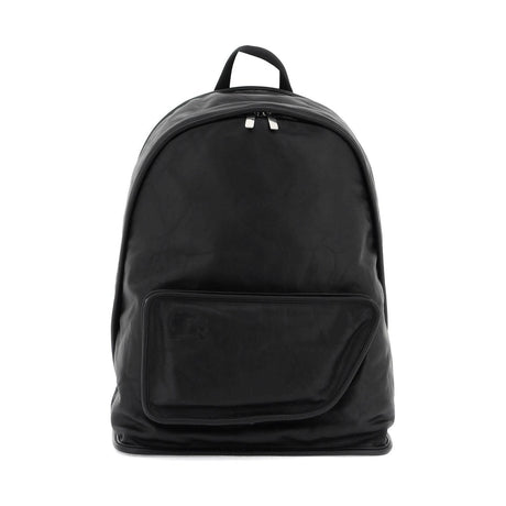 Black Large Shield Crinkled Calfskin Backpack BURBERRY JOHN JULIA.