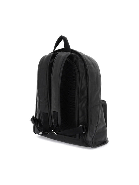 Black Large Shield Crinkled Calfskin Backpack BURBERRY JOHN JULIA.