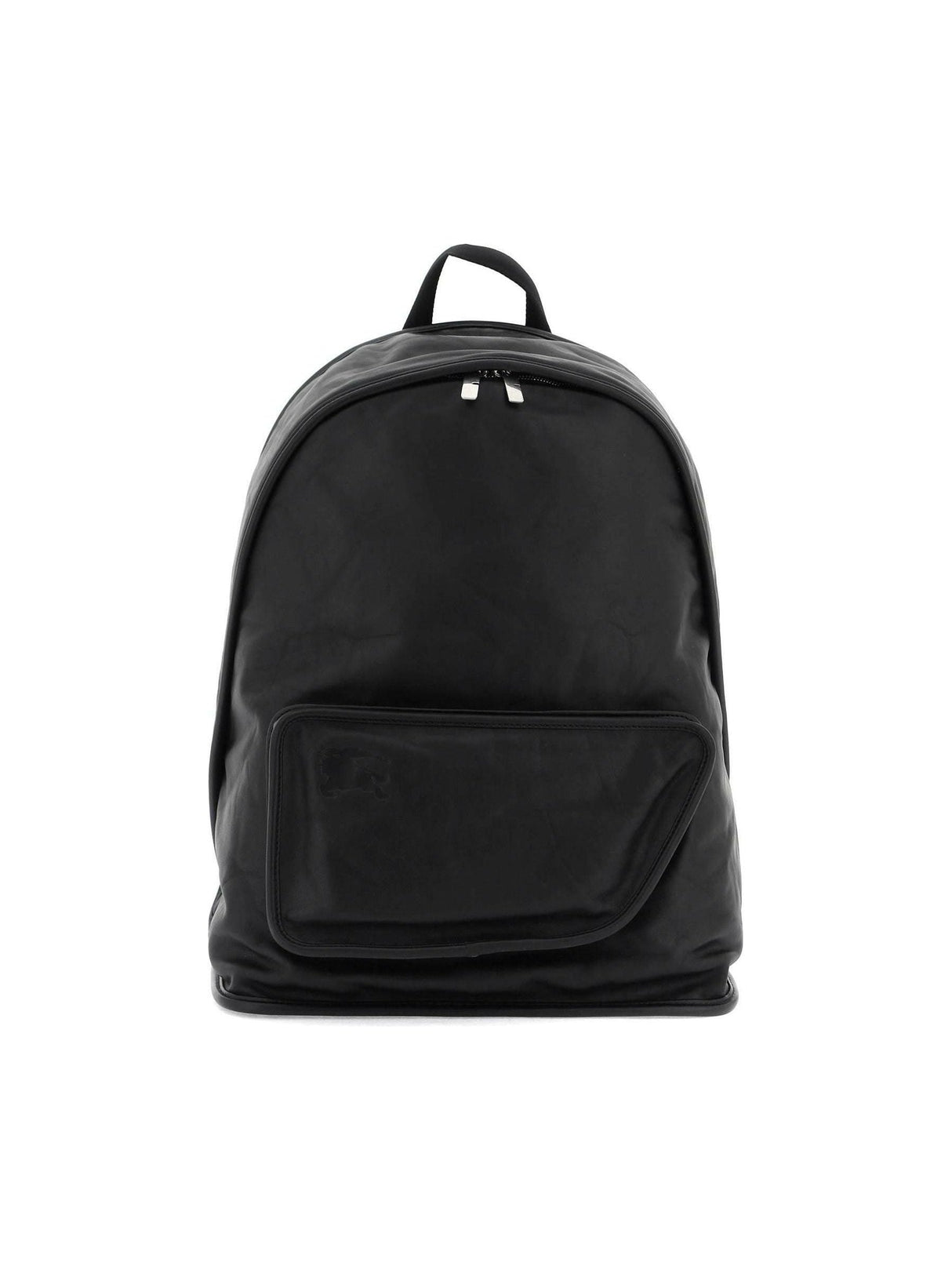 Black Large Shield Crinkled Calfskin Backpack BURBERRY JOHN JULIA.