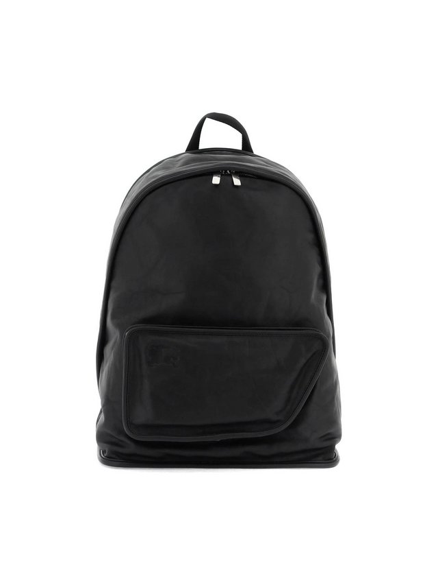 Black Large Shield Crinkled Calfskin Backpack BURBERRY JOHN JULIA.