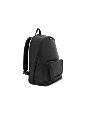 Black Large Shield Crinkled Calfskin Backpack BURBERRY JOHN JULIA.