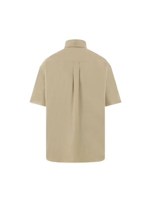 Logo Embroidered Oxford Short-sleeved Shirt-BURBERRY-JOHN JULIA