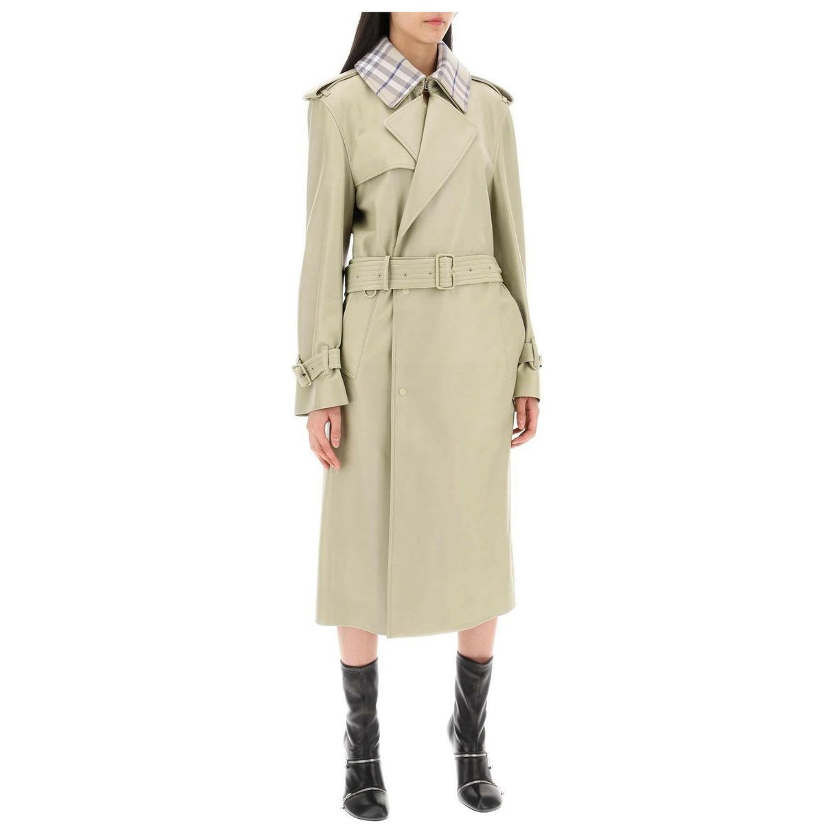 Long Leather Trench Coat BURBERRY JOHN JULIA.