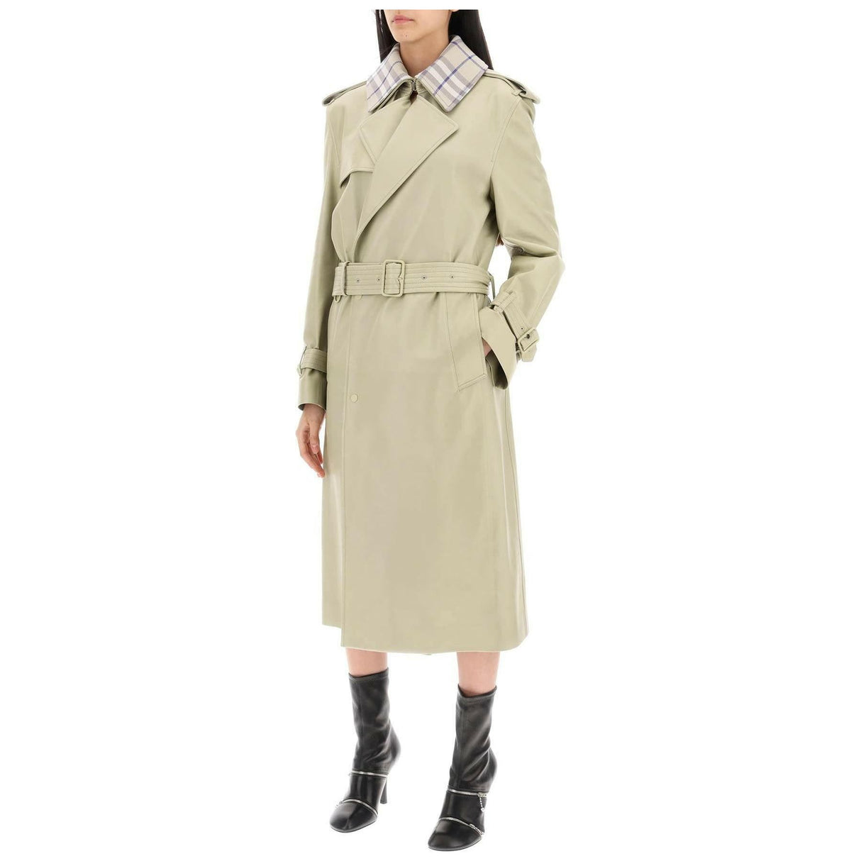 Long Leather Trench Coat BURBERRY JOHN JULIA.