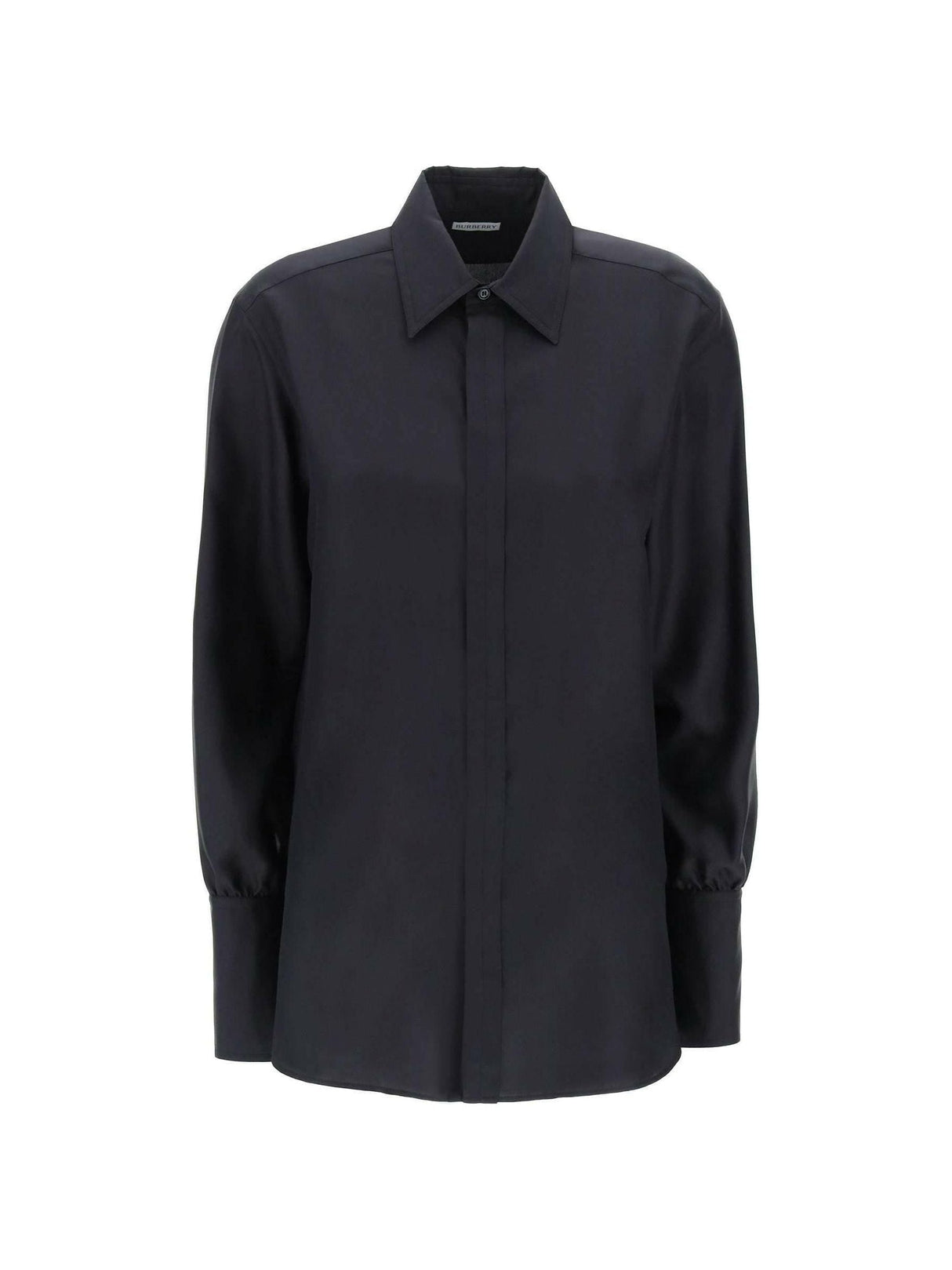 Black Long-Sleeve Silk Georgette Shirt BURBERRY JOHN JULIA.