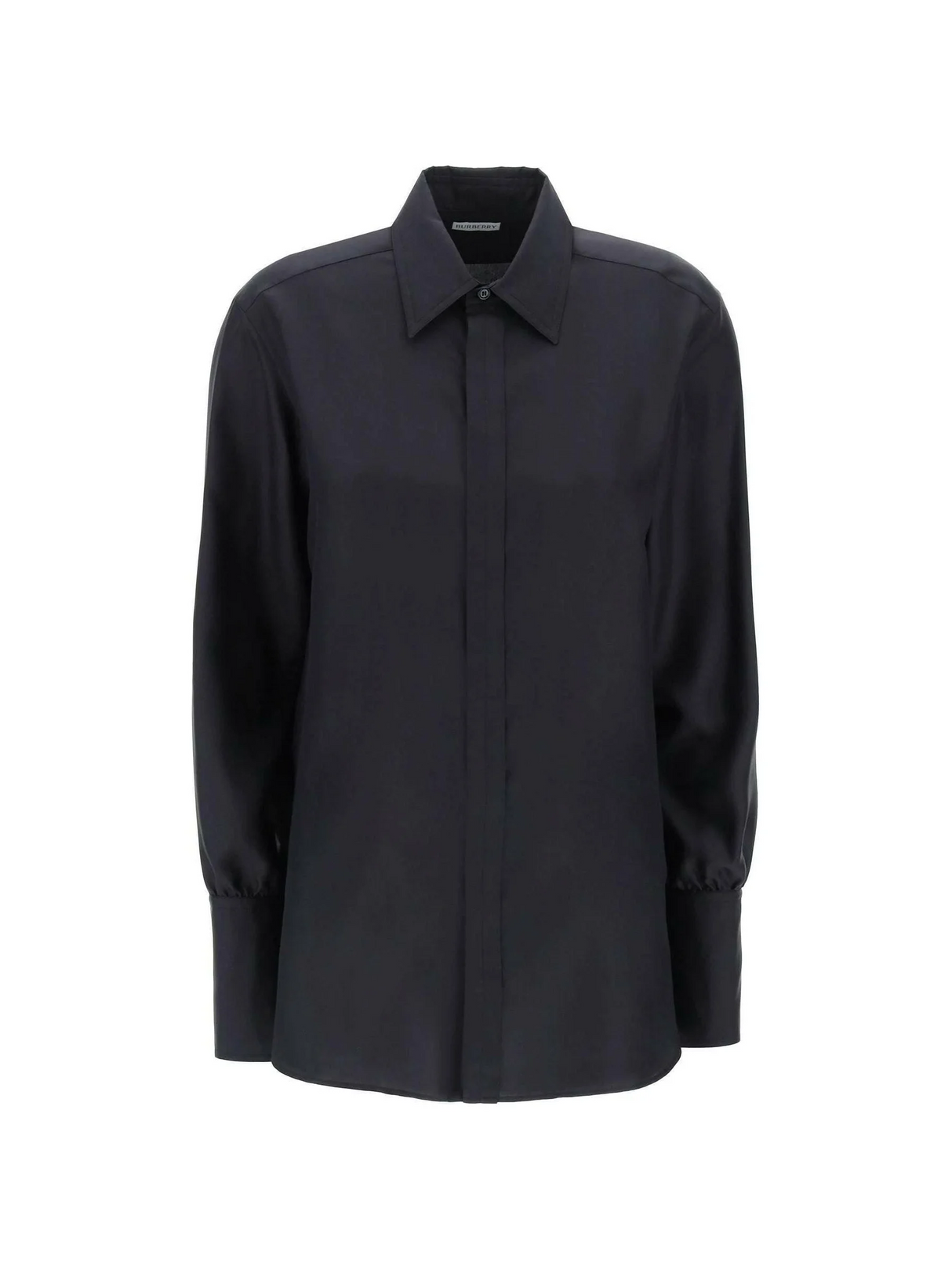 Black Long-Sleeve Silk Georgette Shirt BURBERRY JOHN JULIA.