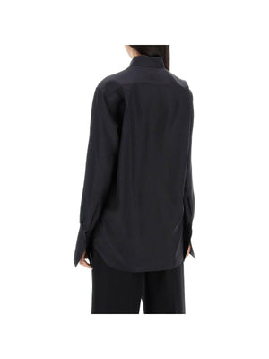 Black Long-Sleeve Silk Georgette Shirt BURBERRY JOHN JULIA.